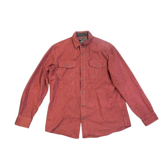 Grizzly Mountain Men's Red Front Pocket Button up Long Sleeve Shirt Size Large - Picture 1 of 5